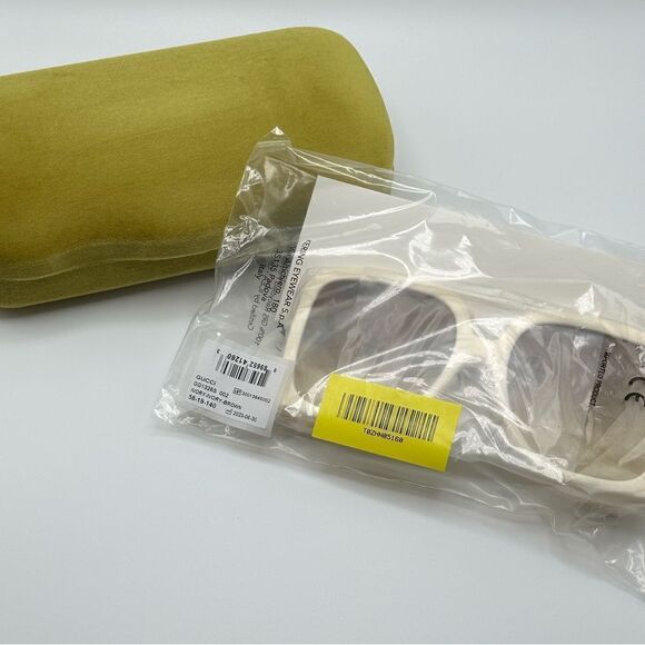 BRAND NEW GUCCI GG1326S 002 Ivory/Brown Women Sunglasses - Picture 12 of 14